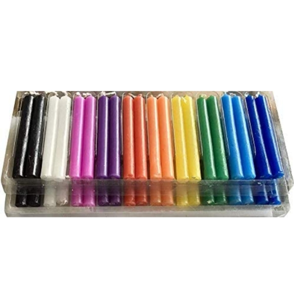 40 pack Multicolored Candles Wish Spell Multicolor 10 Colors 4.5" New - Picture 2 of 6